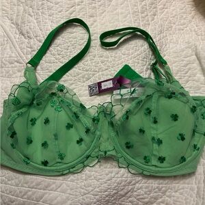 Adore Me St.Patricks Day Bra 36DDD  plus bonus panty
